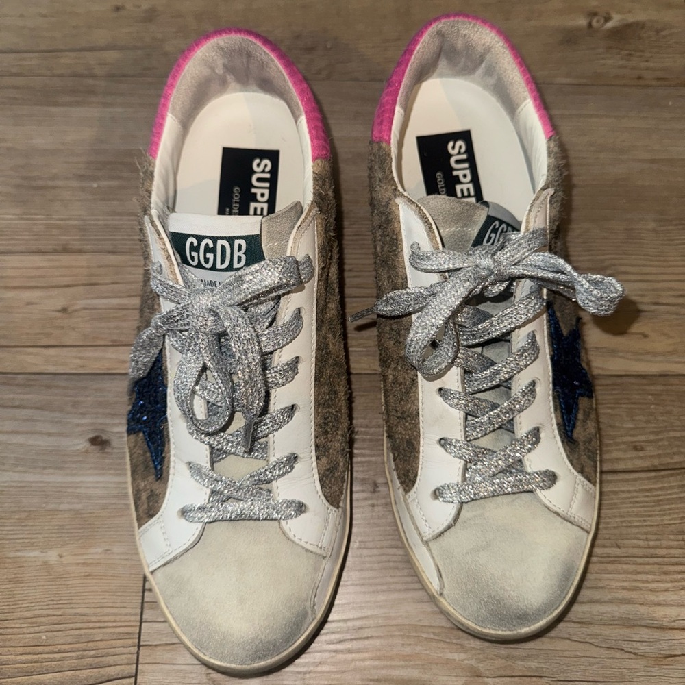 Golden Goose Leopard Print Super Star Sneakers